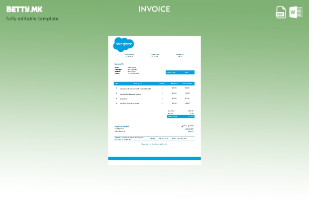 Шаблон за фактура на USA Salesforce во модерен стил